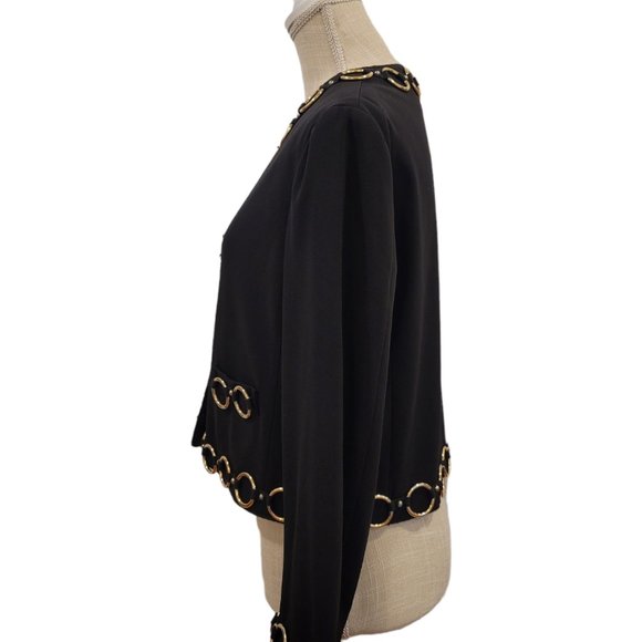 Moschino Couture Black Vintage Evening Jacket 46 US 10 - Picture 4 of 8